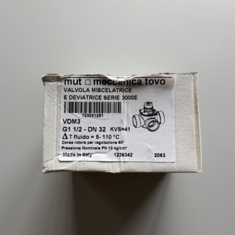 VDM3 3000E kolmiksegisti jaotusventiil 1”1/2 PN10 KVS 41 MUT